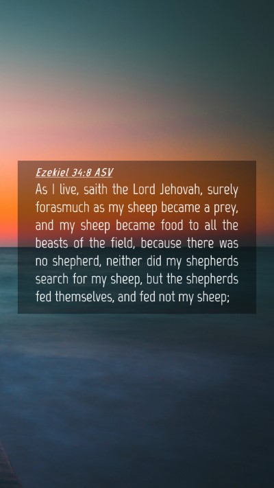 Picture 04 - Ezekiel 34:8 ASV Mobile Phone Wallpaper - As I live, saith the Lord Jehovah, surely - Mobile Bible Verse Wallpaper