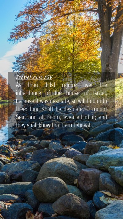Picture 04 - Ezekiel 35:15 ASV Mobile Phone Wallpaper - As thou didst rejoice over the inheritance of the - Mobile Bible Verse Wallpaper