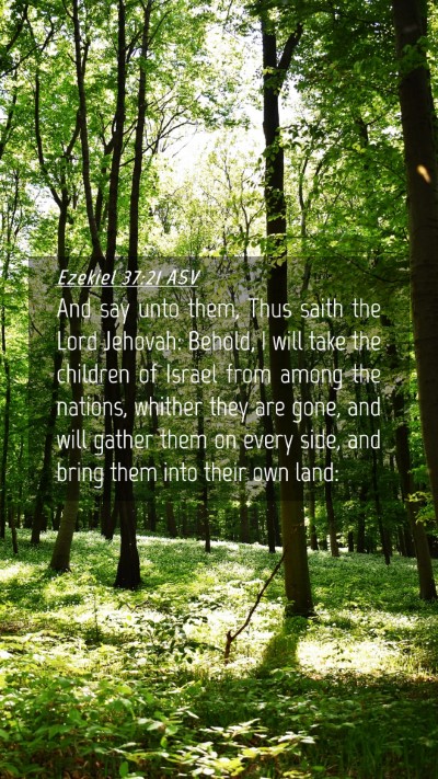 Picture 04 - Ezekiel 37:21 ASV Mobile Phone Wallpaper - And say unto them, Thus saith the Lord Jehovah: - Mobile Bible Verse Wallpaper