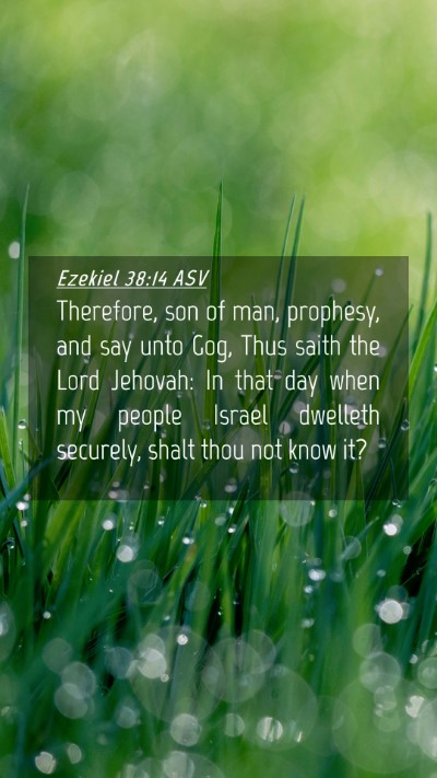 Picture 04 - Ezekiel 38:14 ASV Mobile Phone Wallpaper - Therefore, son of man, prophesy, and say unto - Mobile Bible Verse Wallpaper