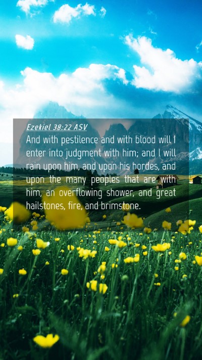 Picture 04 - Ezekiel 38:22 ASV Mobile Phone Wallpaper - And with pestilence and with blood will I enter - Mobile Bible Verse Wallpaper