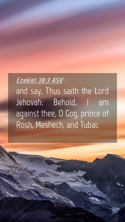 Picture 04 - Ezekiel 38:3 ASV Mobile Phone Wallpaper - and say, Thus saith the Lord Jehovah: Behold, I - Mobile Bible Verse Wallpaper