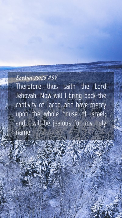 Picture 04 - Ezekiel 39:25 ASV Mobile Phone Wallpaper - Therefore thus saith the Lord Jehovah: Now will I - Mobile Bible Verse Wallpaper