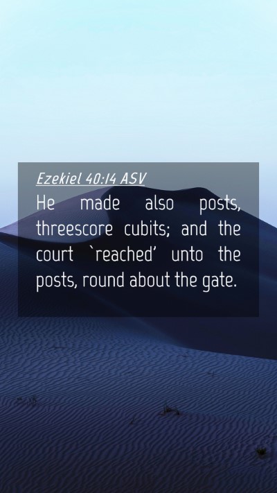 Picture 04 - Ezekiel 40:14 ASV Mobile Phone Wallpaper - He made also posts, threescore cubits; and the - Mobile Bible Verse Wallpaper
