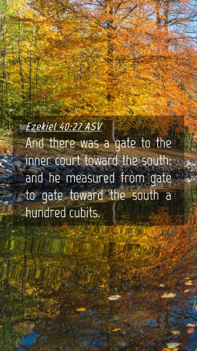 Picture 04 - Ezekiel 40:27 ASV Mobile Phone Wallpaper - And there was a gate to the inner court toward - Mobile Bible Verse Wallpaper