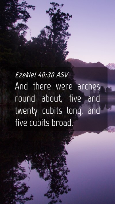 Picture 04 - Ezekiel 40:30 ASV Mobile Phone Wallpaper - And there were arches round about, five and - Mobile Bible Verse Wallpaper