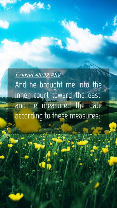 Picture 04 - Ezekiel 40:32 ASV Mobile Phone Wallpaper - And he brought me into the inner court toward the - Mobile Bible Verse Wallpaper