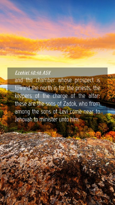 Picture 04 - Ezekiel 40:46 ASV Mobile Phone Wallpaper - and the chamber whose prospect is toward the - Mobile Bible Verse Wallpaper