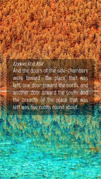 Picture 04 - Ezekiel 41:11 ASV Mobile Phone Wallpaper - And the doors of the side-chambers were toward - Mobile Bible Verse Wallpaper