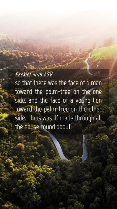 Picture 04 - Ezekiel 41:19 ASV Mobile Phone Wallpaper - so that there was the face of a man toward the - Mobile Bible Verse Wallpaper