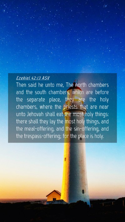 Picture 04 - Ezekiel 42:13 ASV Mobile Phone Wallpaper - Then said he unto me, The north chambers and the - Mobile Bible Verse Wallpaper