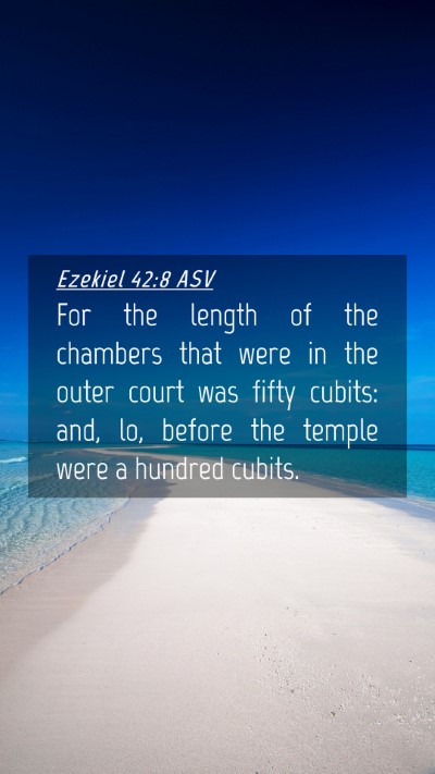 Picture 04 - Ezekiel 42:8 ASV Mobile Phone Wallpaper - For the length of the chambers that were in the - Mobile Bible Verse Wallpaper