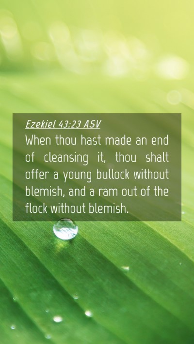 Picture 04 - Ezekiel 43:23 ASV Mobile Phone Wallpaper - When thou hast made an end of cleansing it, thou - Mobile Bible Verse Wallpaper