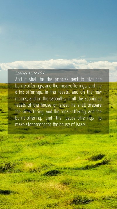 Picture 04 - Ezekiel 45:17 ASV Mobile Phone Wallpaper - And it shall be the prince's part to give the - Mobile Bible Verse Wallpaper