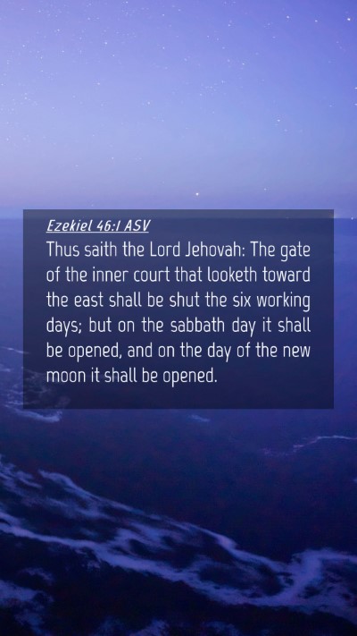 Picture 04 - Ezekiel 46:1 ASV Mobile Phone Wallpaper - Thus saith the Lord Jehovah: The gate of the - Mobile Bible Verse Wallpaper