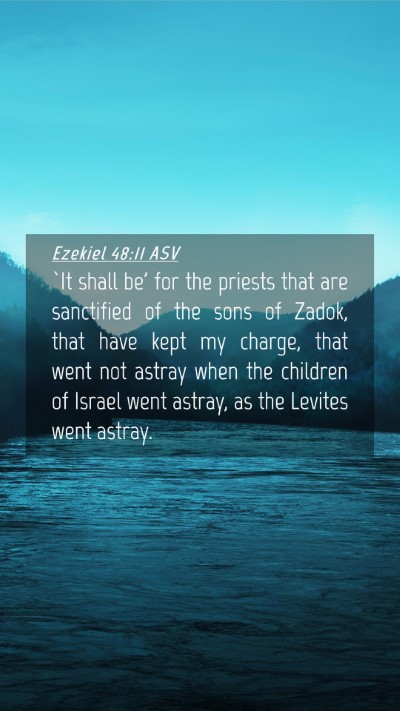 Picture 04 - Ezekiel 48:11 ASV Mobile Phone Wallpaper - `It shall be' for the priests that are sanctified - Mobile Bible Verse Wallpaper