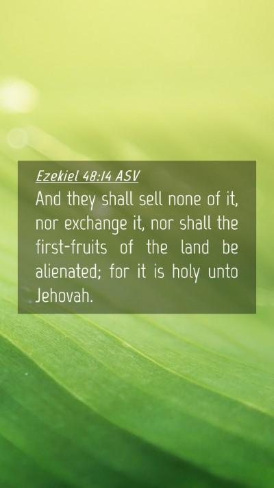 Picture 04 - Ezekiel 48:14 ASV Mobile Phone Wallpaper - And they shall sell none of it, nor exchange it, - Mobile Bible Verse Wallpaper