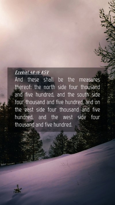 Picture 04 - Ezekiel 48:16 ASV Mobile Phone Wallpaper - And these shall be the measures thereof: the - Mobile Bible Verse Wallpaper