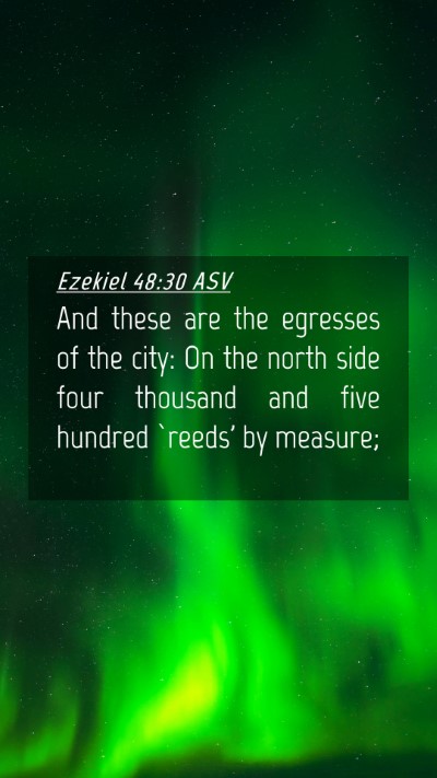 Picture 04 - Ezekiel 48:30 ASV Mobile Phone Wallpaper - And these are the egresses of the city: On the - Mobile Bible Verse Wallpaper