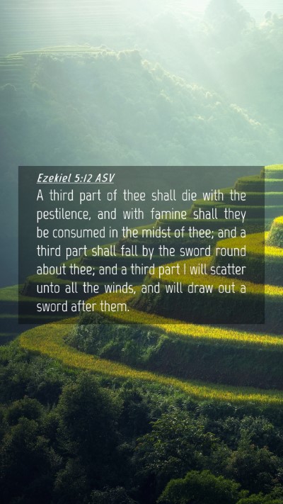 Picture 04 - Ezekiel 5:12 ASV Mobile Phone Wallpaper - A third part of thee shall die with the - Mobile Bible Verse Wallpaper