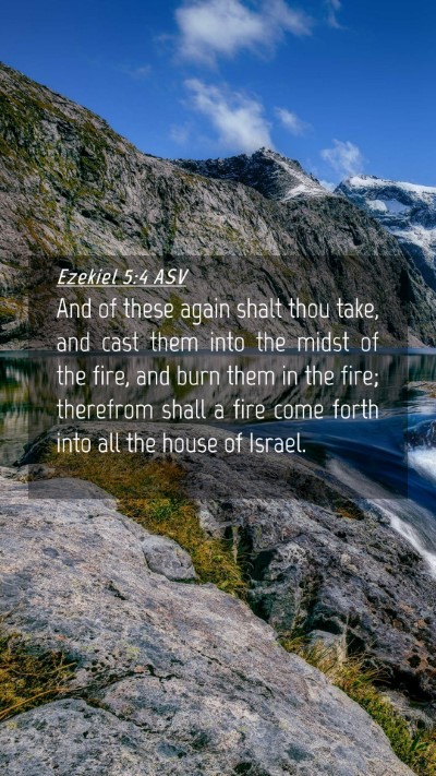 Picture 04 - Ezekiel 5:4 ASV Mobile Phone Wallpaper - And of these again shalt thou take, and cast them - Mobile Bible Verse Wallpaper