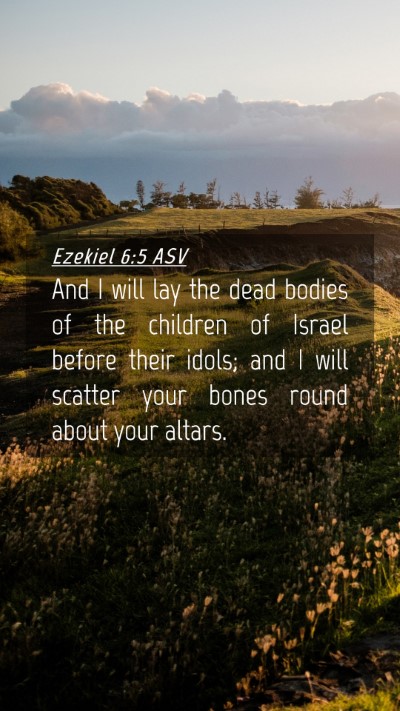 Picture 04 - Ezekiel 6:5 ASV Mobile Phone Wallpaper - And I will lay the dead bodies of the children of - Mobile Bible Verse Wallpaper