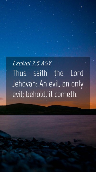 Picture 04 - Ezekiel 7:5 ASV Mobile Phone Wallpaper - Thus saith the Lord Jehovah: An evil, an only - Mobile Bible Verse Wallpaper