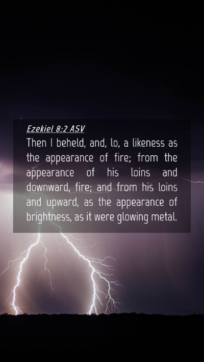 Picture 04 - Ezekiel 8:2 ASV Mobile Phone Wallpaper - Then I beheld, and, lo, a likeness as the - Mobile Bible Verse Wallpaper