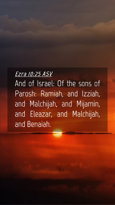 Picture 04 - Ezra 10:25 ASV Mobile Phone Wallpaper - And of Israel: Of the sons of Parosh: Ramiah, and - Mobile Bible Verse Wallpaper