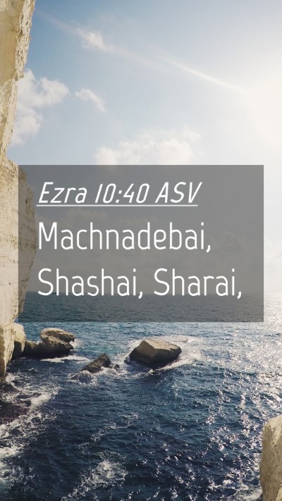Picture 04 - Ezra 10:40 ASV Mobile Phone Wallpaper - Machnadebai, Shashai, - Mobile Bible Verse Wallpaper