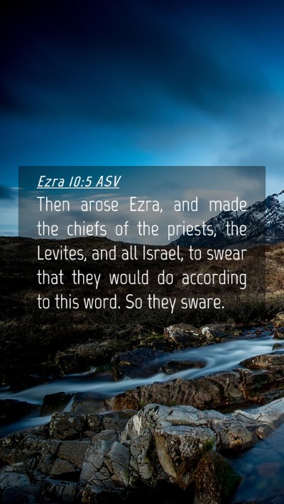Picture 04 - Ezra 10:5 ASV Mobile Phone Wallpaper - Then arose Ezra, and made the chiefs of the - Mobile Bible Verse Wallpaper