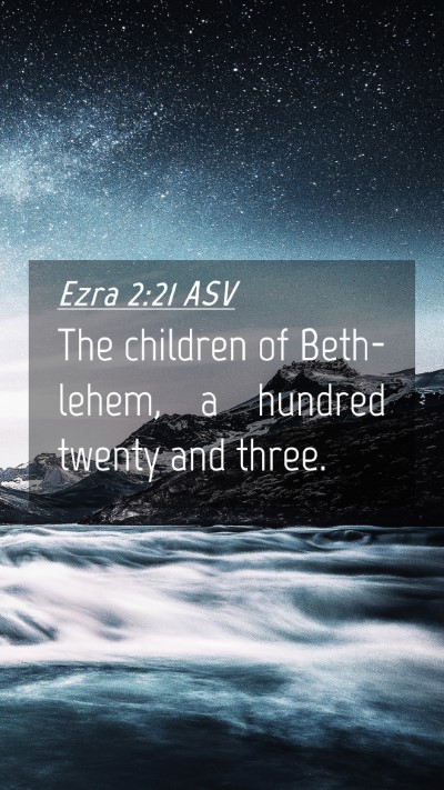 Picture 04 - Ezra 2:21 ASV Mobile Phone Wallpaper - The children of Beth-lehem, a hundred twenty and - Mobile Bible Verse Wallpaper