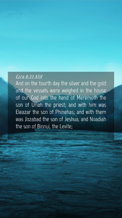 Picture 04 - Ezra 8:33 ASV Mobile Phone Wallpaper - And on the fourth day the silver and the gold and - Mobile Bible Verse Wallpaper