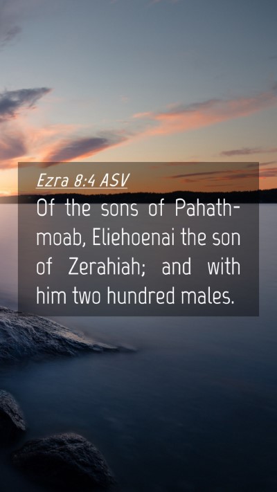 Picture 04 - Ezra 8:4 ASV Mobile Phone Wallpaper - Of the sons of Pahath-moab, Eliehoenai the son of - Mobile Bible Verse Wallpaper