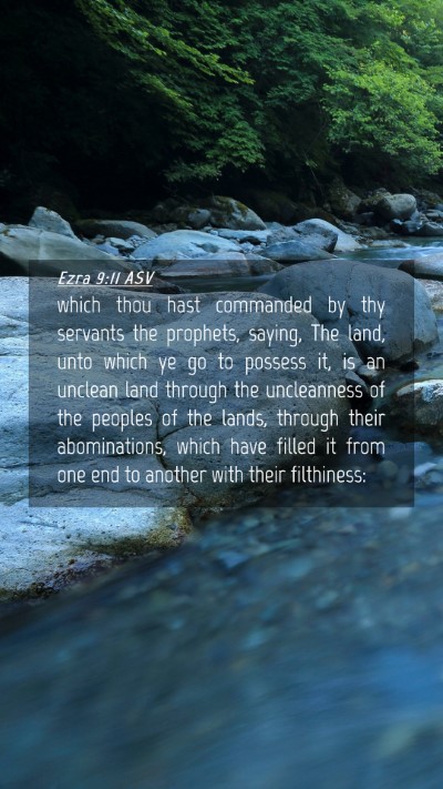 Picture 04 - Ezra 9:11 ASV Mobile Phone Wallpaper - which thou hast commanded by thy servants the - Mobile Bible Verse Wallpaper