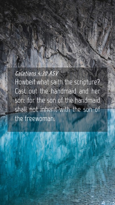 Picture 04 - Galatians 4:30 ASV Mobile Phone Wallpaper - Howbeit what saith the scripture? Cast out the - Mobile Bible Verse Wallpaper
