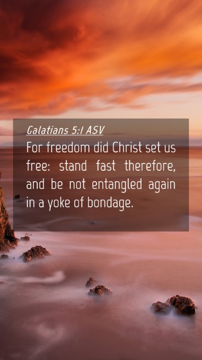 Picture 04 - Galatians 5:1 ASV Mobile Phone Wallpaper - For freedom did Christ set us free: stand fast - Mobile Bible Verse Wallpaper