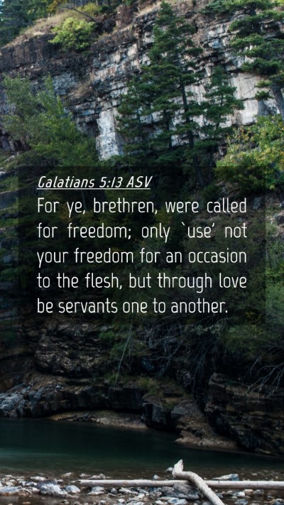 Picture 04 - Galatians 5:13 ASV Mobile Phone Wallpaper - For ye, brethren, were called for freedom; only - Mobile Bible Verse Wallpaper
