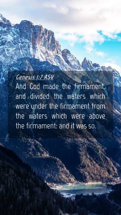 Picture 04 - Genesis 1:7 ASV Mobile Phone Wallpaper - And God made the firmament, and divided the - Mobile Bible Verse Wallpaper