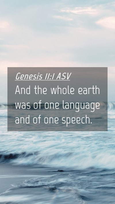 Picture 04 - Genesis 11:1 ASV Mobile Phone Wallpaper - And the whole earth was of one language and of - Mobile Bible Verse Wallpaper