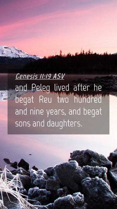 Picture 04 - Genesis 11:19 ASV Mobile Phone Wallpaper - and Peleg lived after he begat Reu two hundred - Mobile Bible Verse Wallpaper