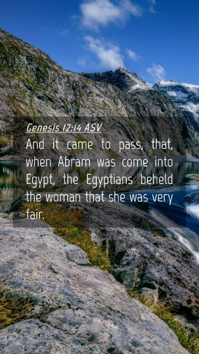 Picture 04 - Genesis 12:14 ASV Mobile Phone Wallpaper - And it came to pass, that, when Abram was come - Mobile Bible Verse Wallpaper