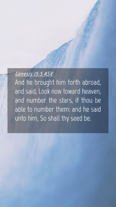 Picture 04 - Genesis 15:5 ASV Mobile Phone Wallpaper - And he brought him forth abroad, and said, Look - Mobile Bible Verse Wallpaper