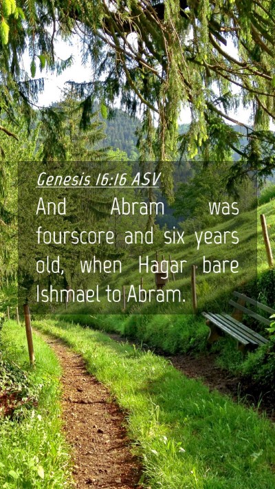 Picture 04 - Genesis 16:16 ASV Mobile Phone Wallpaper - And Abram was fourscore and six years old, when - Mobile Bible Verse Wallpaper