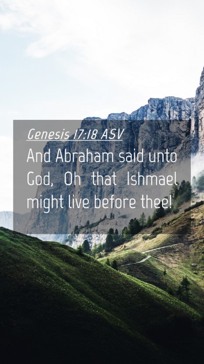 Picture 04 - Genesis 17:18 ASV Mobile Phone Wallpaper - And Abraham said unto God, Oh that Ishmael might - Mobile Bible Verse Wallpaper