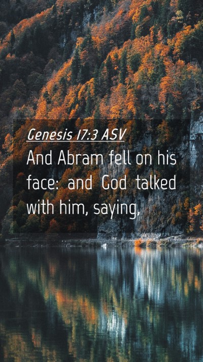 Picture 04 - Genesis 17:3 ASV Mobile Phone Wallpaper - And Abram fell on his face: and God talked with - Mobile Bible Verse Wallpaper