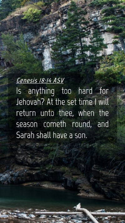 Picture 04 - Genesis 18:14 ASV Mobile Phone Wallpaper - Is anything too hard for Jehovah? At the set time - Mobile Bible Verse Wallpaper