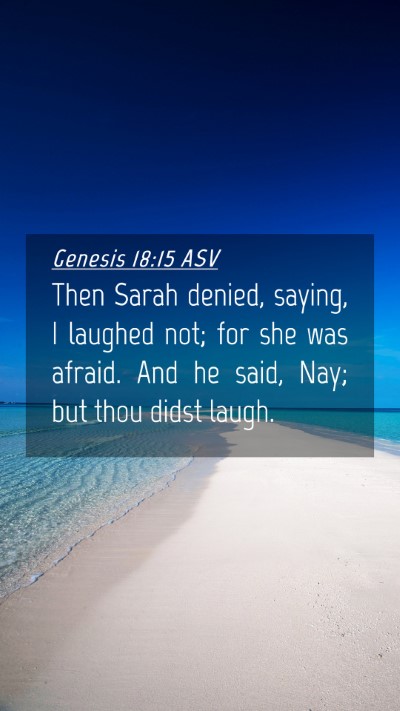 Picture 04 - Genesis 18:15 ASV Mobile Phone Wallpaper - Then Sarah denied, saying, I laughed not; for she - Mobile Bible Verse Wallpaper