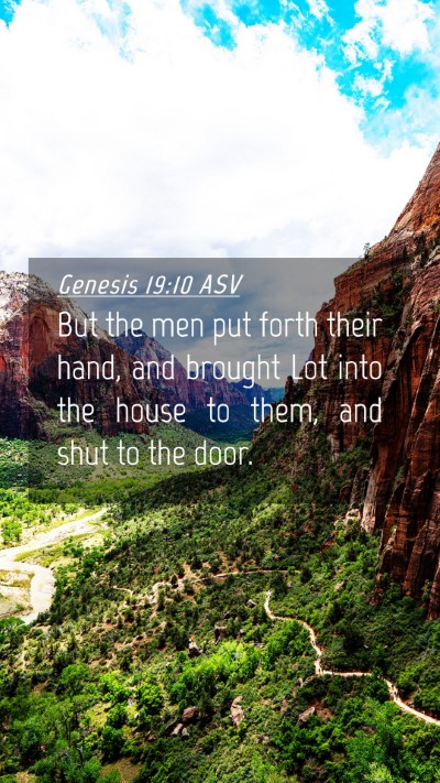 Picture 04 - Genesis 19:10 ASV Mobile Phone Wallpaper - But the men put forth their hand, and brought Lot - Mobile Bible Verse Wallpaper