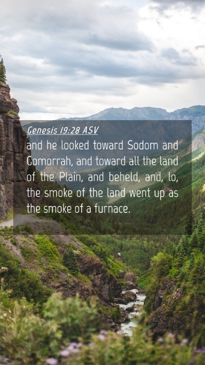 Picture 04 - Genesis 19:28 ASV Mobile Phone Wallpaper - and he looked toward Sodom and Gomorrah, and - Mobile Bible Verse Wallpaper